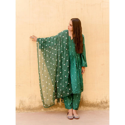 Gulabo Jaipur Ada Green Kurta (Set of 3)
