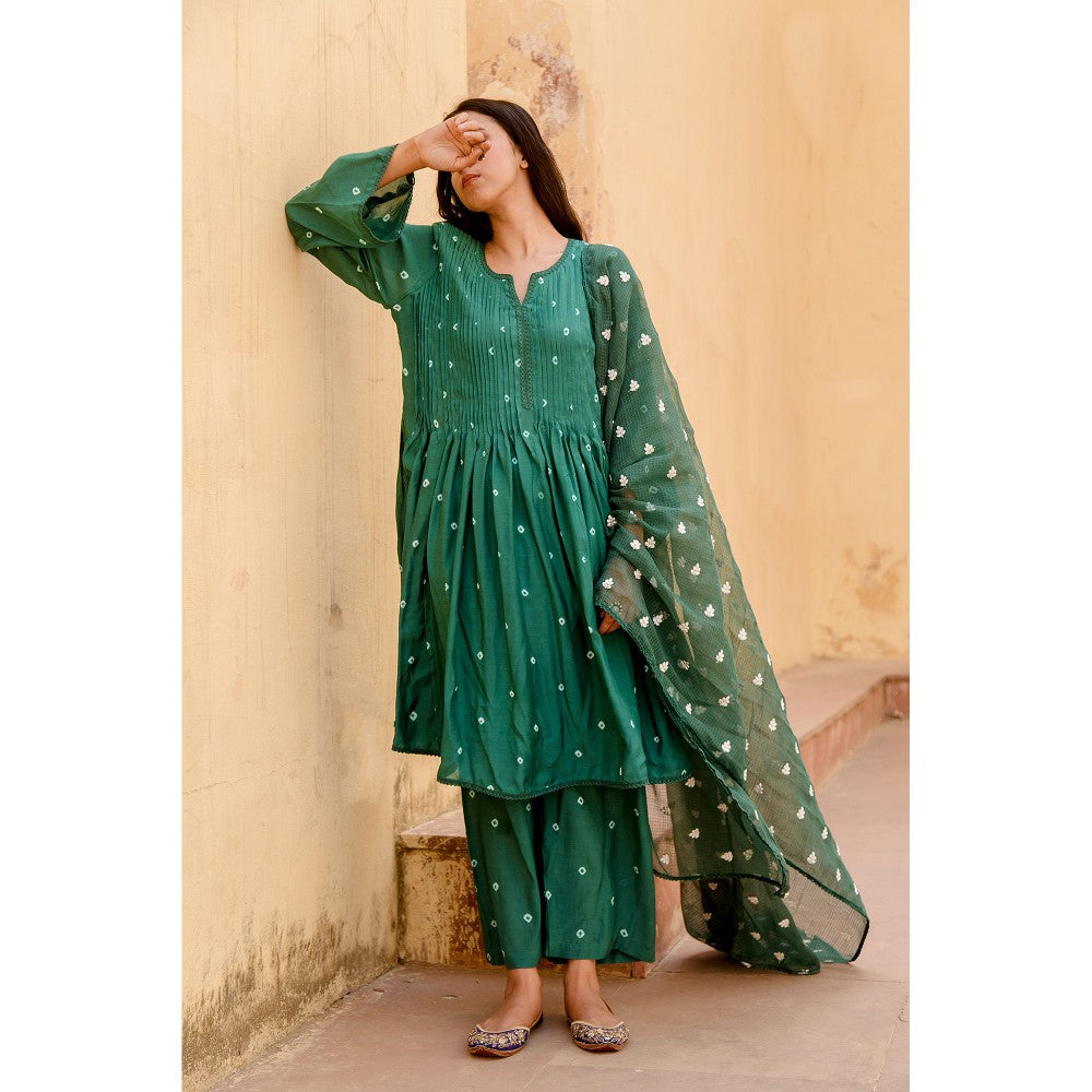 Gulabo Jaipur Ada Green Kurta (Set of 3)