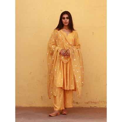 Gulabo Jaipur Ada Mustard Kurta (Set of 3)