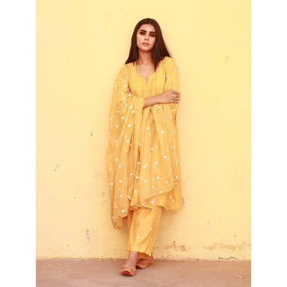 Gulabo Jaipur Ada Mustard Kurta (Set of 3)