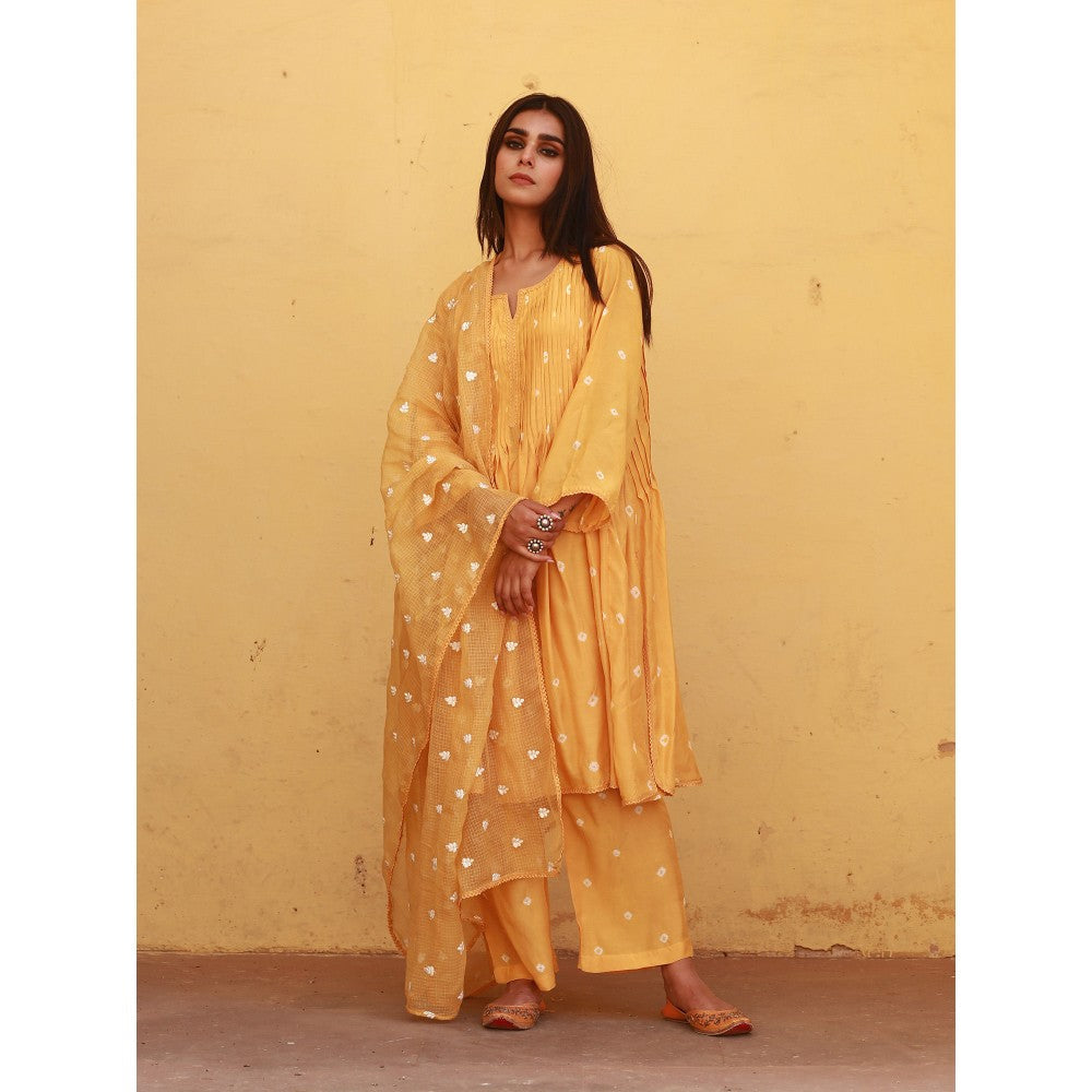 Gulabo Jaipur Ada Mustard Kurta (Set of 3)