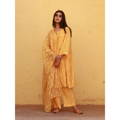 Gulabo Jaipur Ada Mustard Kurta (Set of 3)