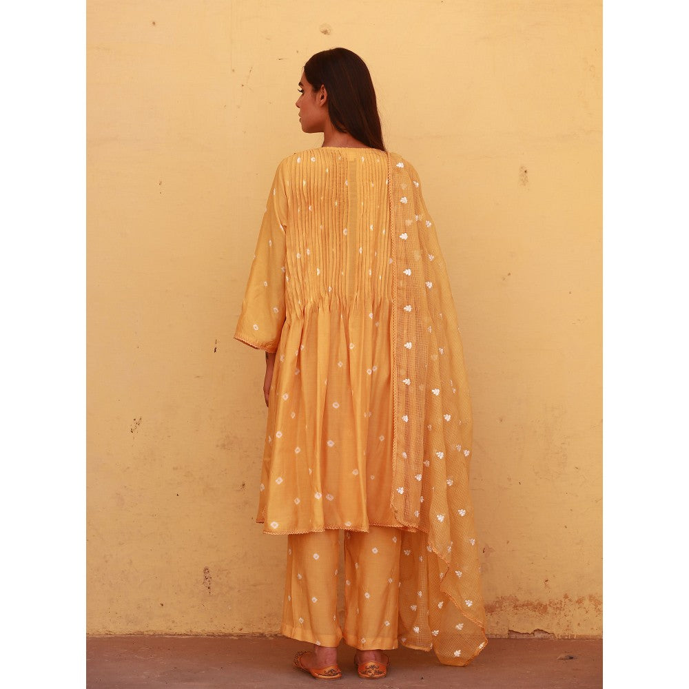 Gulabo Jaipur Ada Mustard Kurta (Set of 3)