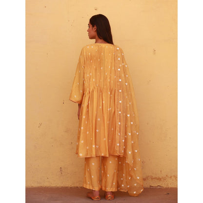 Gulabo Jaipur Ada Mustard Kurta (Set of 3)