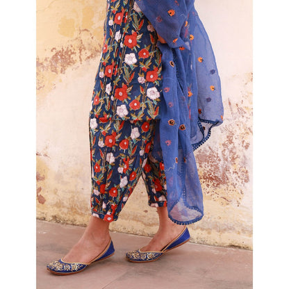 Gulabo Jaipur Bloom Blue Kurta (Set of 3)