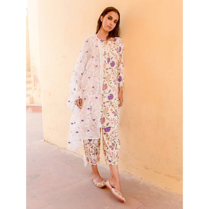 Gulabo Jaipur Bloom White Kurta (Set of 3)