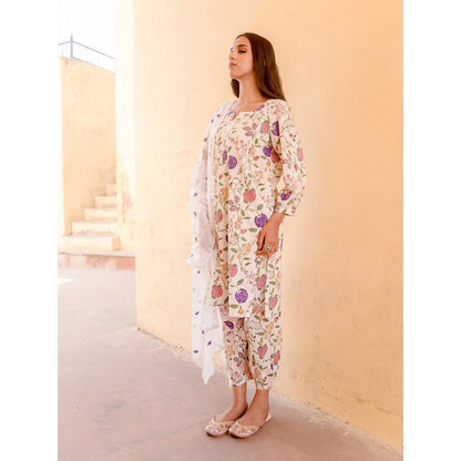 Gulabo Jaipur Bloom White Kurta (Set of 3)