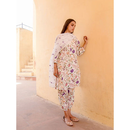 Gulabo Jaipur Bloom White Kurta (Set of 3)
