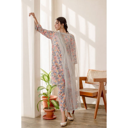 Gulabo Jaipur Basil Grey Kurta (Set of 3)