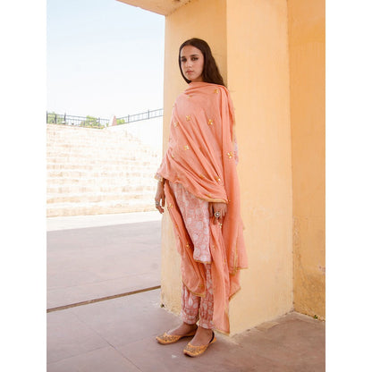 Gulabo Jaipur Marigold Peach Kurta (Set of 3)
