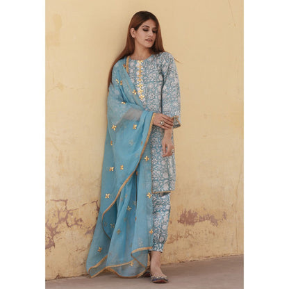 Gulabo Jaipur Marigold Sky Kurta (Set of 3)