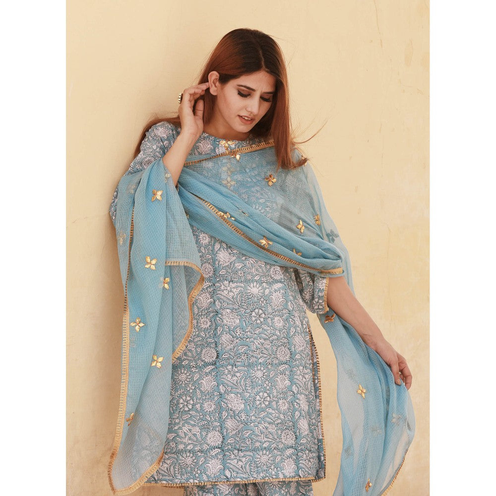 Gulabo Jaipur Marigold Sky Kurta (Set of 3)