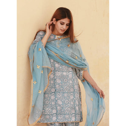 Gulabo Jaipur Marigold Sky Kurta (Set of 3)