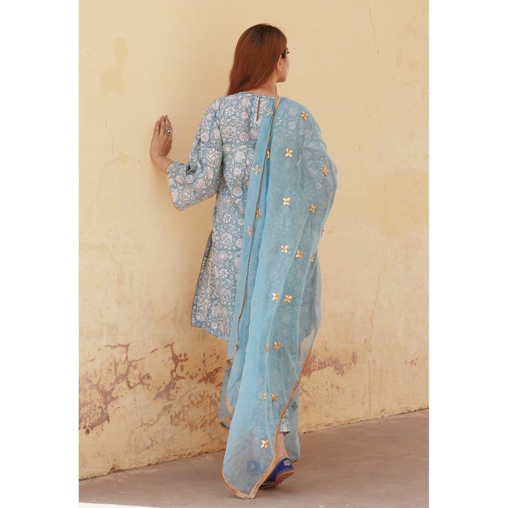 Gulabo Jaipur Marigold Sky Kurta (Set of 3)