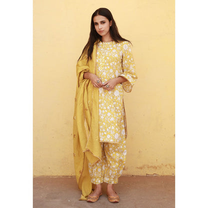 Gulabo Jaipur Marigold Yellow Kurta (Set of 3)