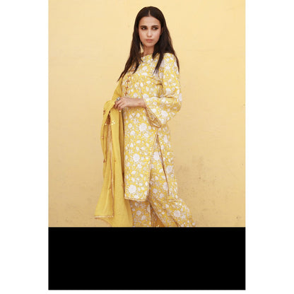 Gulabo Jaipur Marigold Yellow Kurta (Set of 3)