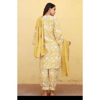 Gulabo Jaipur Marigold Yellow Kurta (Set of 3)