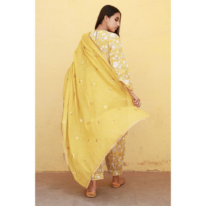 Gulabo Jaipur Marigold Yellow Kurta (Set of 3)