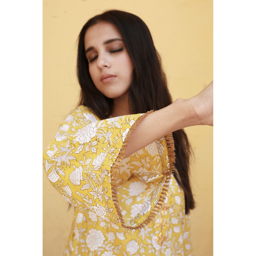 Gulabo Jaipur Marigold Yellow Kurta (Set of 3)
