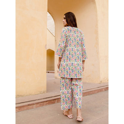 Gulabo Jaipur Dahlia White Straight Kurta (Set of 2)