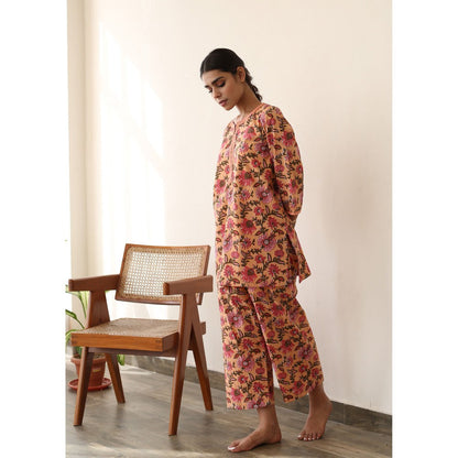 Gulabo Jaipur Tulip Peach Kurta (Set of 2)