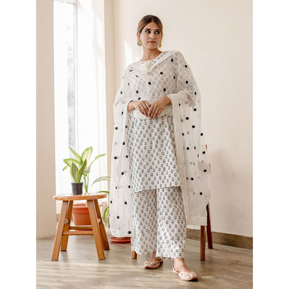 Gulabo Jaipur Daisy White Kurta (Set of 3)
