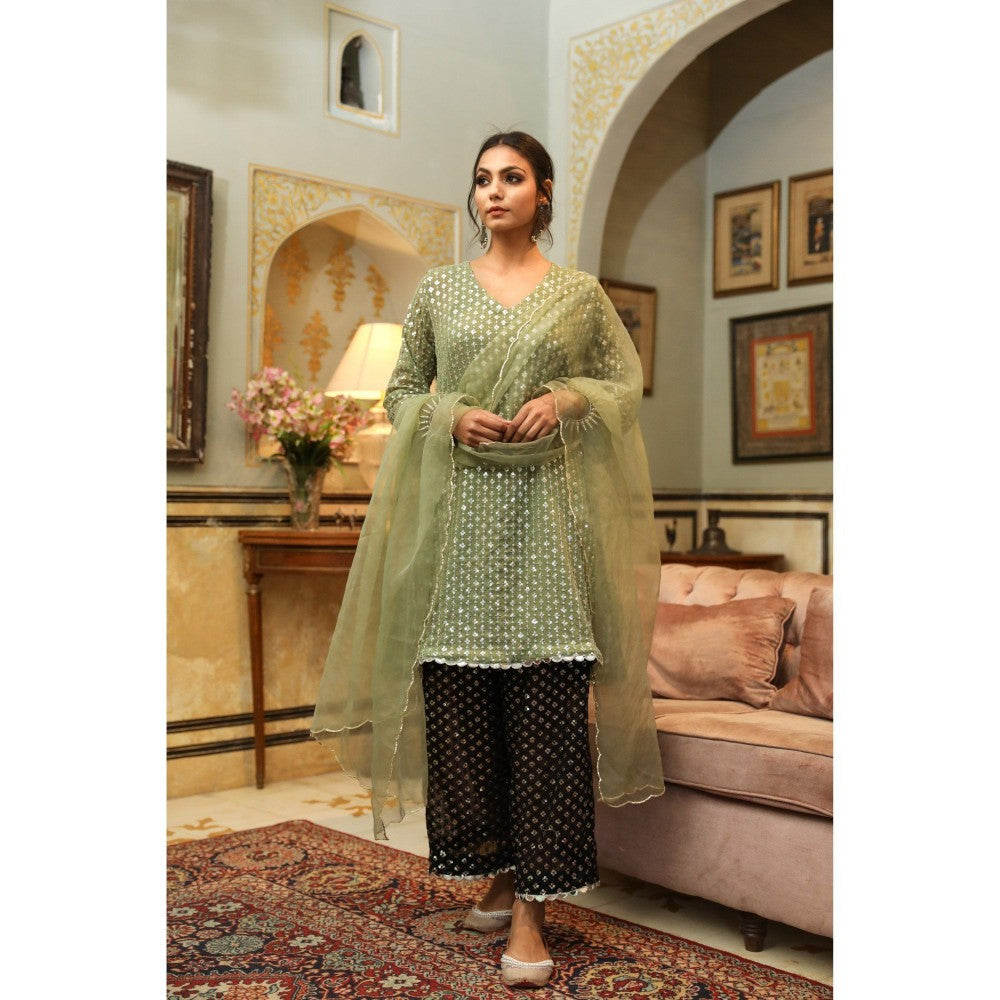 Gulabo Jaipur Uzma Green Straight (Set of 5)