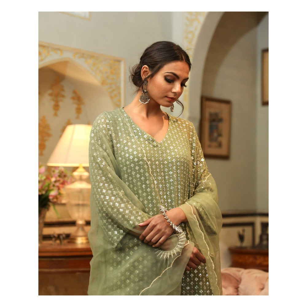 Gulabo Jaipur Uzma Green Straight (Set of 5)