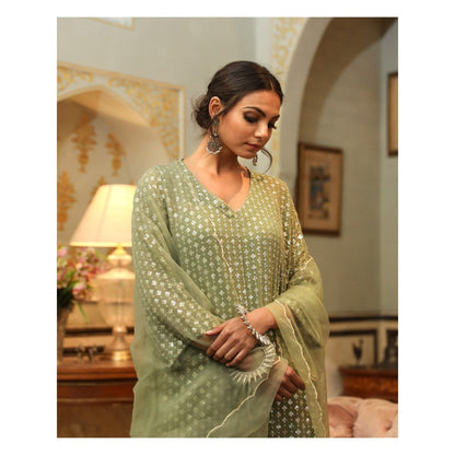 Gulabo Jaipur Uzma Green Straight (Set of 5)