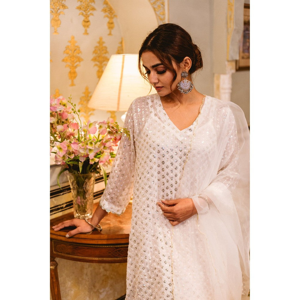 Gulabo Jaipur Uzma White Straight (Set of 5)