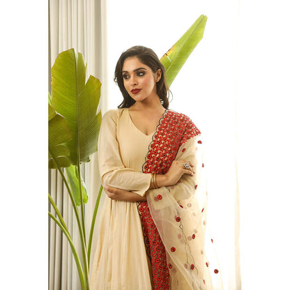 Gulabo Jaipur Mastani Beige Anarkali (Set of 3)