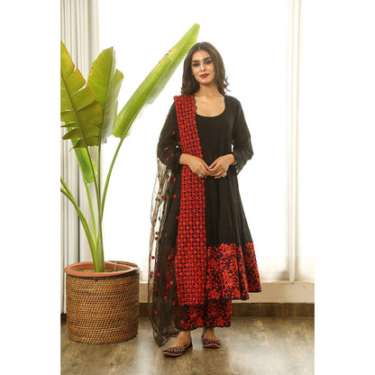 Gulabo Jaipur Mastani Black Anarkali (Set of 3)