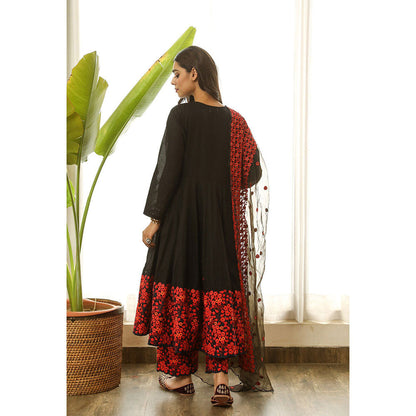 Gulabo Jaipur Mastani Black Anarkali (Set of 3)