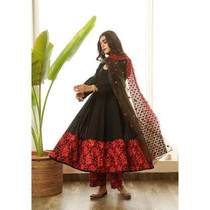 Gulabo Jaipur Mastani Black Anarkali (Set of 3)