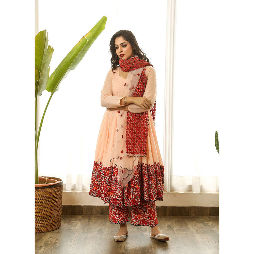 Gulabo Jaipur Mastani Peach Anarkali (Set of 3)