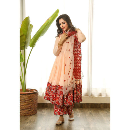 Gulabo Jaipur Mastani Peach Anarkali (Set of 3)