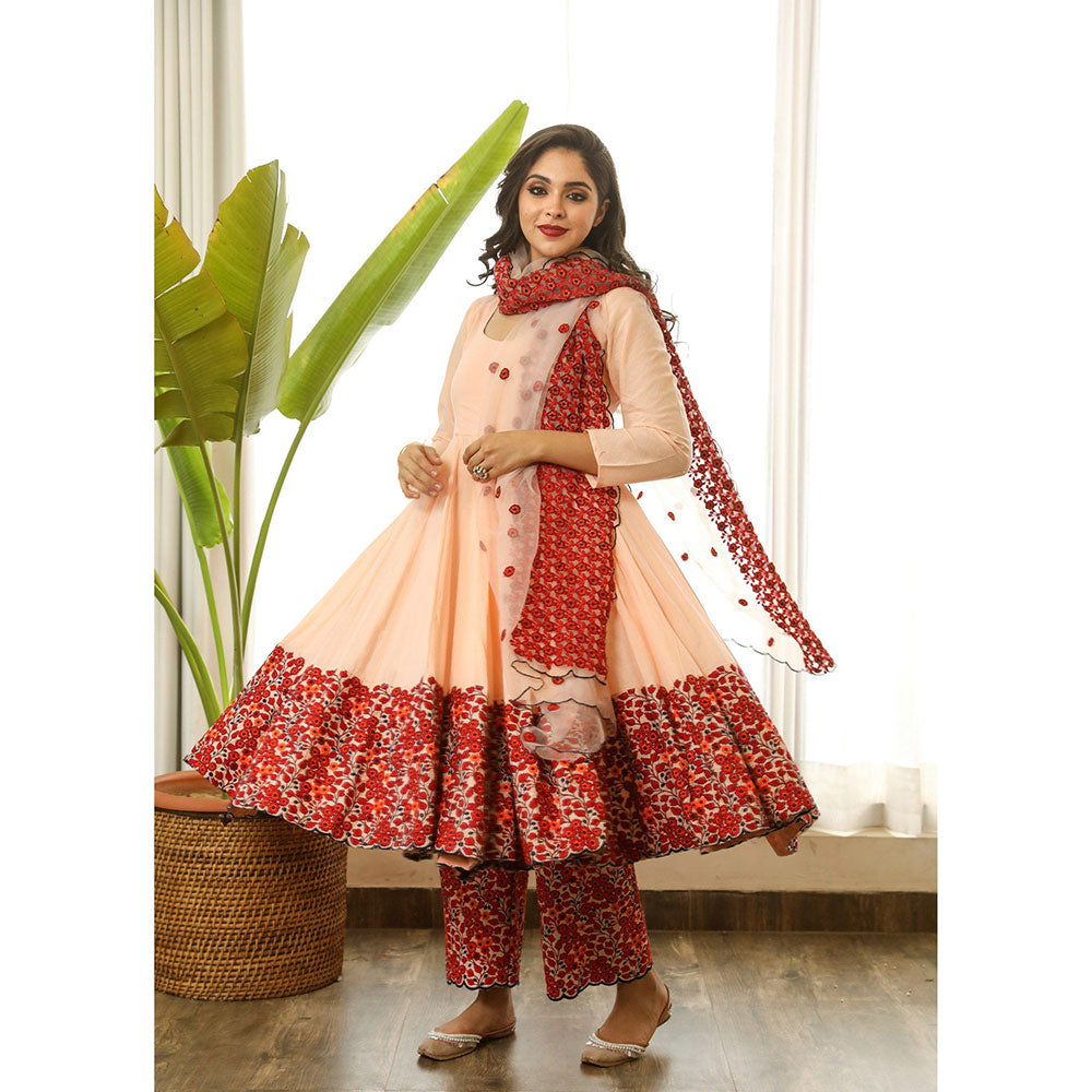 Gulabo Jaipur Mastani Peach Anarkali (Set of 3)