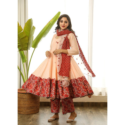 Gulabo Jaipur Mastani Peach Anarkali (Set of 3)