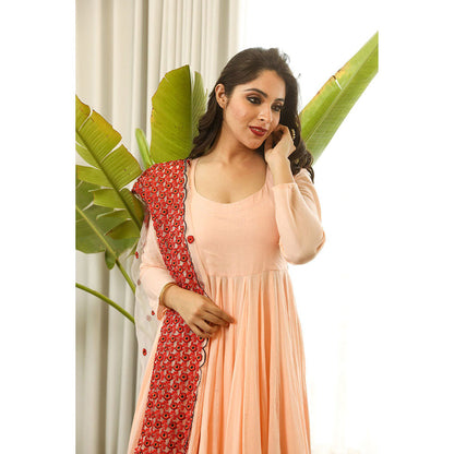 Gulabo Jaipur Mastani Peach Anarkali (Set of 3)