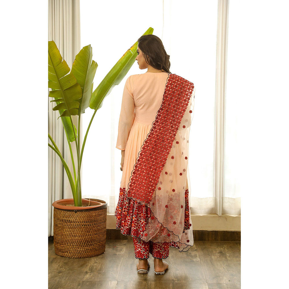 Gulabo Jaipur Mastani Peach Anarkali (Set of 3)