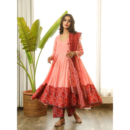 Gulabo Jaipur Mastani Pink Anarkali (Set of 3)