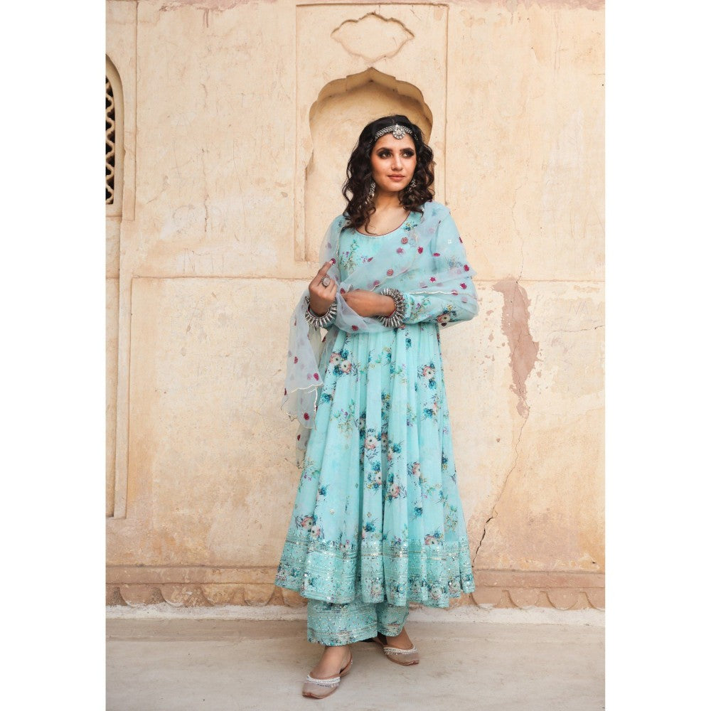 Gulabo Jaipur Gul Sky Anarkali (Set of 3)