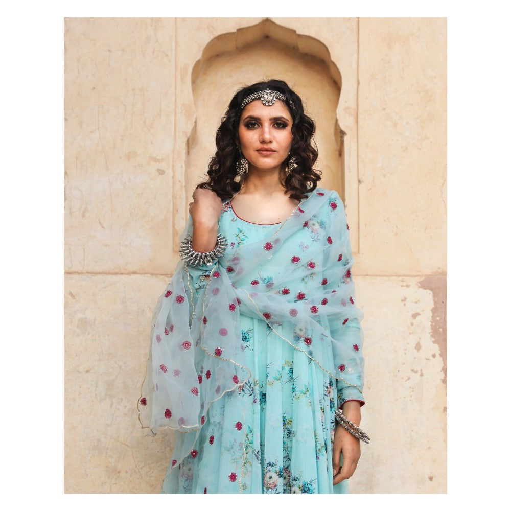 Gulabo Jaipur Gul Sky Anarkali (Set of 3)