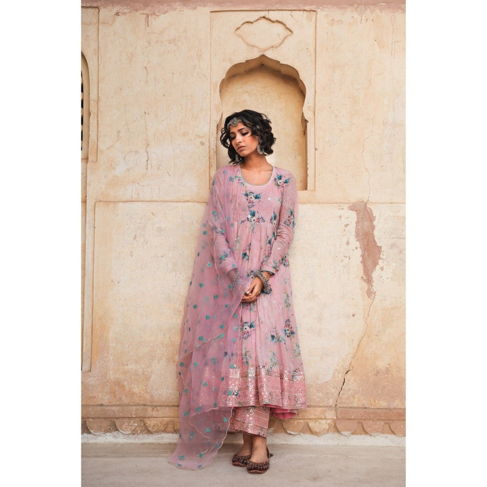 Gulabo Jaipur Gul Pink Anarkali (Set of 3)