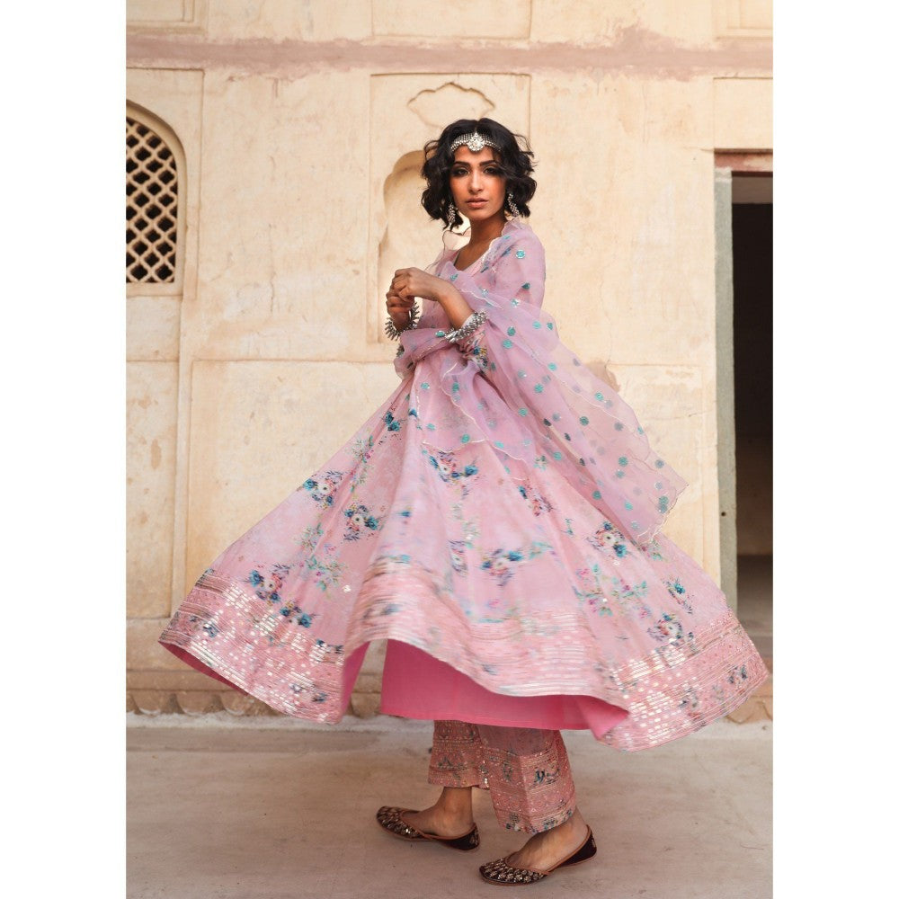 Gulabo Jaipur Gul Pink Anarkali (Set of 3)