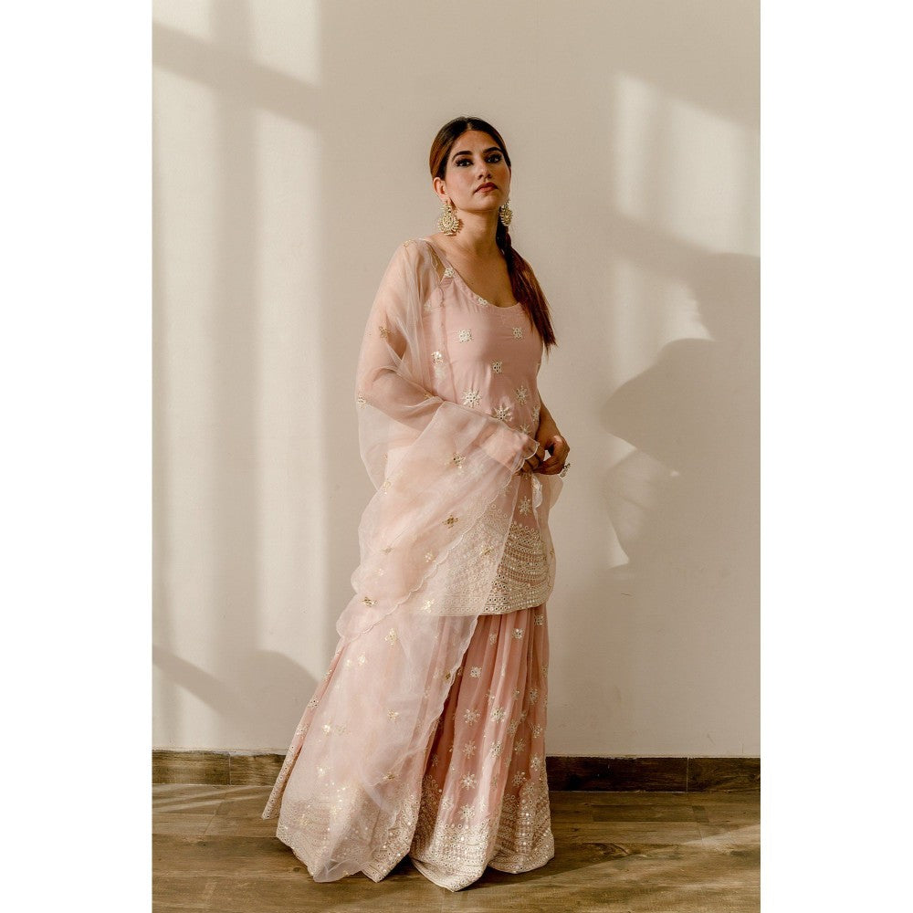 Gulabo Jaipur Haseen Peach Sharara (Set of 4)