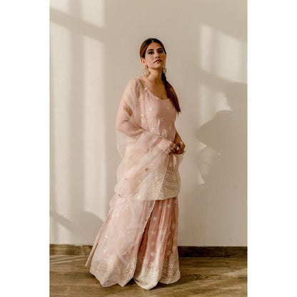 Gulabo Jaipur Haseen Peach Sharara (Set of 4)