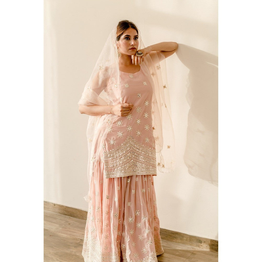 Gulabo Jaipur Haseen Peach Sharara (Set of 4)