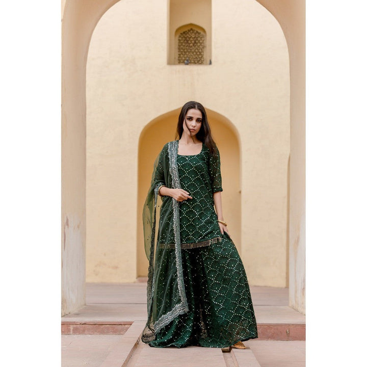 Gulabo Jaipur Glory Emerald Green Sharara (Set of 4)