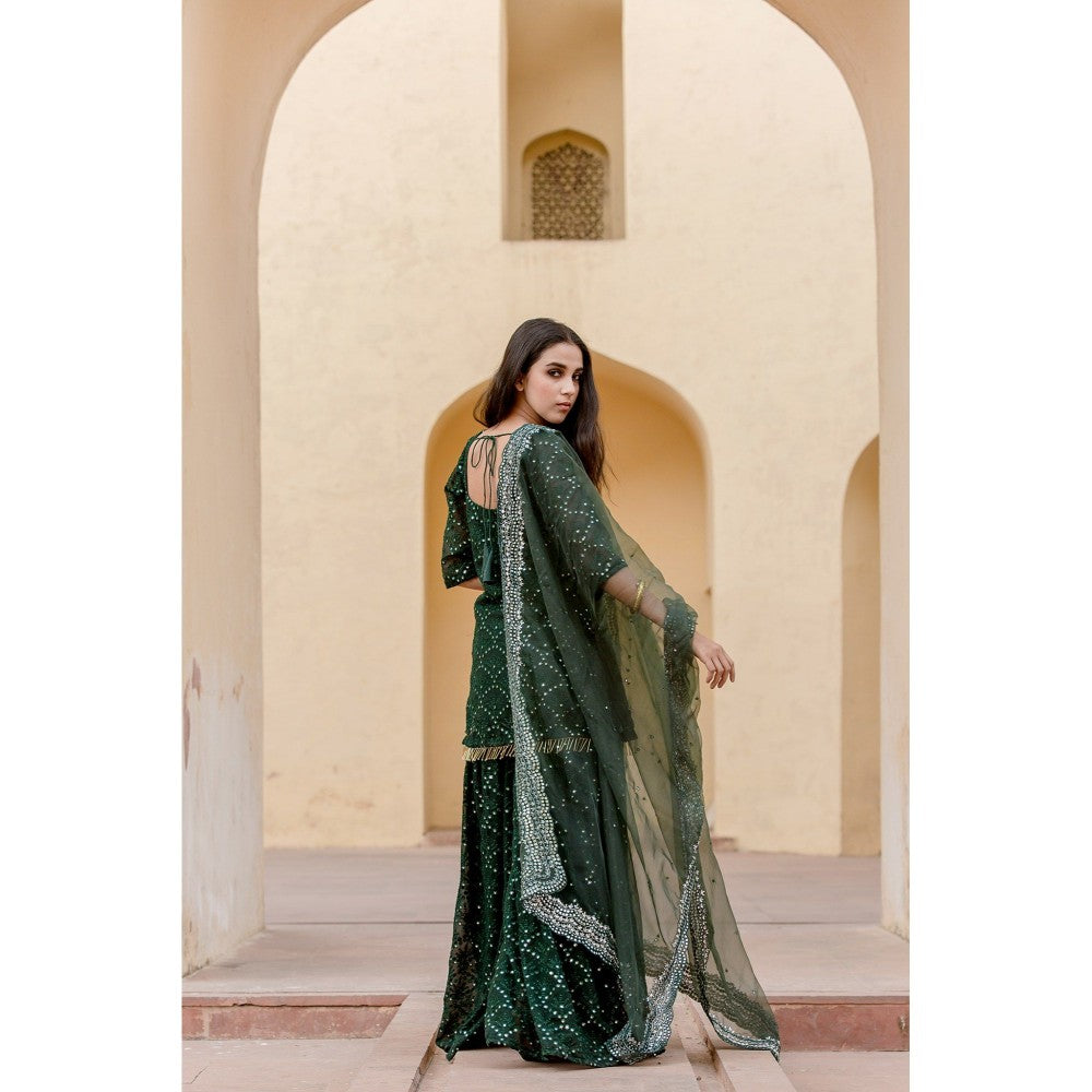 Gulabo Jaipur Glory Emerald Green Sharara (Set of 4)
